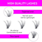 DIY Lash Extension Kit Individual Lashes Cluster D Curl Eyelash Extension Kit Lash Clusters with Lash Bond and Seal and Lash Applicator Tool for Self Application at Home (30D&40D 9-16mm Mix)