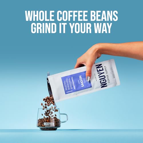 Nguyen Coffee Supply - Saigon Robusta & Arabica Blend: Dark Roast Premium Whole Coffee Beans, Vietnamese Single Origin, Direct Trade, Low Acid, High Caffeine, Roasted in Brooklyn [5 lb Bag]