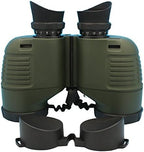Hooway 7x50 HD Waterproof Military Marine Binoculars w/Internal Rangefinder & Compass for,Bird Watching,Boating and More(Army Green) …