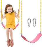 TURFEE Swings for Outdoor Swing Set -SwingSeat Replacement Kits with Heavy Duty Chains - Backyard Swingset Playground Accessories for Kids (Pink)