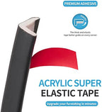 Art3d 20ft Outside Vinyl Corner Trim Peel and Stick for Tile and Wall Edges, Furniture Decoration Black