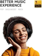 Picun B8 Bluetooth Headphones, 120H Playtime Headphone Wireless Bluetooth with 3 EQ Modes, Low Latency, Hands-Free Calls, Over Ear Headphones for Travel Home Office Cellphone PC Black