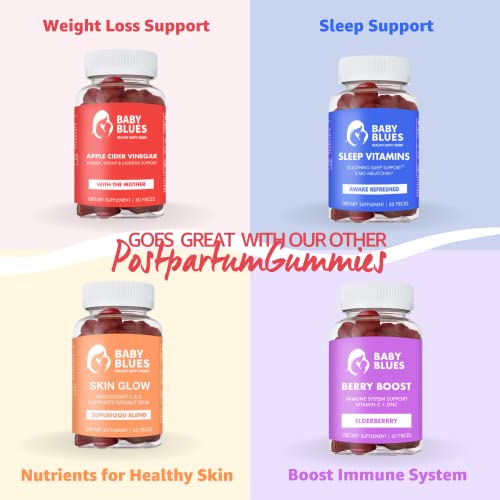 Baby Blues Postpartum Hair Loss Vitamins - Full Hair Cycle Pack - with Biotin, Collagen, & Folate