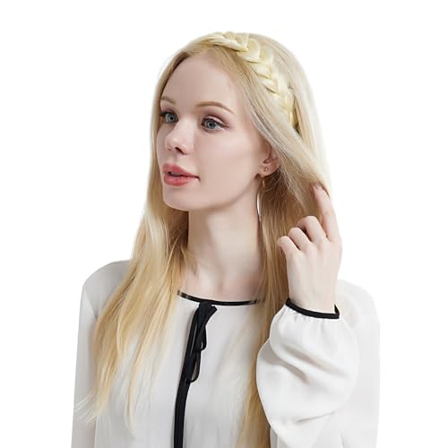 Braid Headband 2 Strands Messy Classic Chunky Long Plaited Wide Braids Elastic Stretch Premium Synthetic Braided Headband, Ladies Girls Boho Braids 65g (Headband A3)