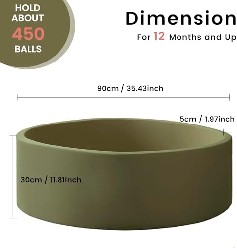 Ball Pit for Toddlers 35.43''x11.81 Baby Ball Pits Soft Memory Foam Ball Pit Round Kids Ball Pit Indoor Game Kids Play Ball Pool Ideal Gift for Girls and Boys (Sage Green, NO Balls)