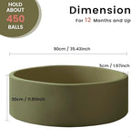 Ball Pit for Toddlers 35.43''x11.81 Baby Ball Pits Soft Memory Foam Ball Pit Round Kids Ball Pit Indoor Game Kids Play Ball Pool Ideal Gift for Girls and Boys (Sage Green, NO Balls)