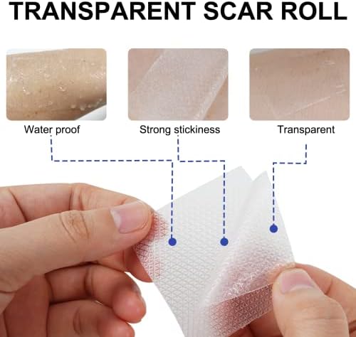 Silicone Scar Sheets (1.6” x 120”), Clear Gel Silicone Scar Tape, Invisible Medical Grade Scar Silicone Strips, Transparent Advanced Removal Scar Patches for C-Section, Keloids, Burn, Acne