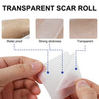 Silicone Scar Sheets - Gel Silicone Scar Tape (1.6” x 120”), Invisible Medical Grade Scar Silicone Strips, Transparent Removal Scar Patches for Keloids, Burn, C-Section, Acne