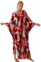 kaftan dresses for women Ethnic Print Kaftan Beach Dress Plus Size Swimsuit Cover Up