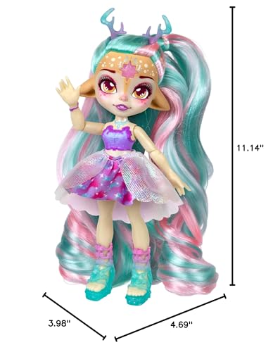 Magic Mixies Pixlings Deluxe Pack, Deerlee The Deer, Shimmer Reveal, Create & Mix Potion That Magically Reveals 6.5" Pixling Doll Inside Potion Bottle - Exclusive Mini Mixies & 6 Hair Accessories