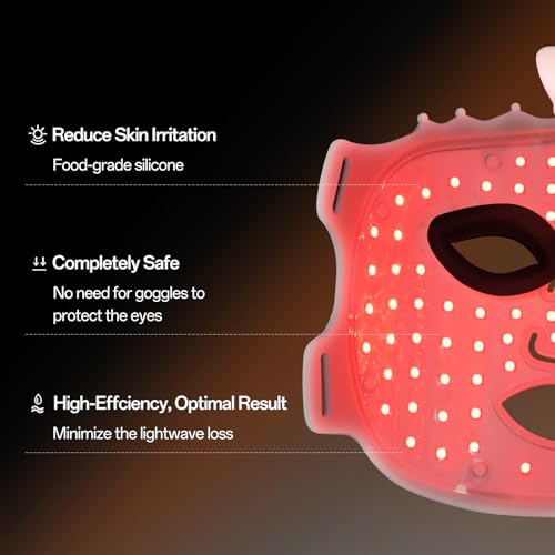 Red Light Mask for Face - 7 Colors Red Light Mask, Facial Skin Care at Home, Cordless, Ergonomic Design and Rechargeable for Home - Green