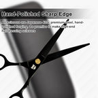 Professional Hair Cutting Shears,6 Inch Hairdressing Shears Barber Hair Scissors Edge Razor Sharp Blades Haircut Scissors for Men Women Kids Japan 440c Stainless Steel (Rainbow) (Black)