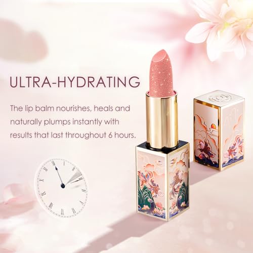 CATKIN Tinted Lip Balm Glitter Lip Stain Ultra Hydrating Lip Moistrurizer Chapstick with Vitamin E Nourishing For Cracked & Dry Lips 0.12 oz C15 Destiny - Wine Red