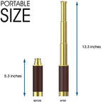 Pirate 25x30 High Powered Zoomable Collapsible Monocular Brass Spyglass Handheld Waterproof Telescope for Bird Watching Hunting Hiking Travelling