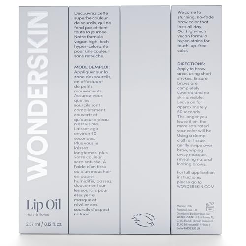 Wonderskin Lip Oil - Lip Rehab Serum Oil, Hydrating and Moisturizing Clear Serum for Dry Lips - Natural, Vegan and Non-sticky (Clear)