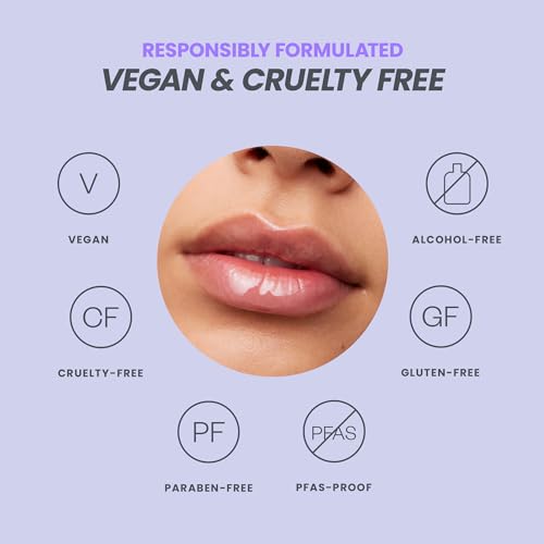 Wonderskin Lip Oil - Lip Rehab Serum Oil, Hydrating and Moisturizing Clear Serum for Dry Lips - Natural, Vegan and Non-sticky (Clear)
