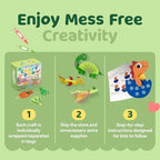 Dinosaur Craft Box - 10 Creative Arts and Crafts for Kids Ages 4-8, Fun, No Mess, Educational, Toddler, Preschool & Homeschool Activities Kit with Supplies, 3 4 5 6 7 8 Year Old Girls and Boys