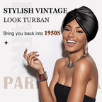 PARISBELLA Reversible Silky Satin Bonnet for Sleeping, Smooth As Silk Hair Wrap for Sleeping, Adjustable Satin Sleep Cap for Women, Stylish Turban for Curly Hair, Black, Pack of 1