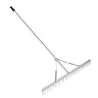 VEVOR Landscape Rake, 36" Head Aluminum Lake Weed Rake with 75" Long Handle for Loosening Soil, Lawn Care, Weeding Lake, Garden, Silver