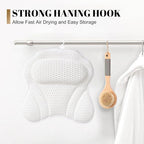 Bath Pillow Luxury Bathtub Pillow, 4D Bath Tub Pillows for Head, Neck and Back Support, Tub Pillow for Bathtub with 6 Non-Slip Suction Cups, Relaxing Bath Accessories Spa Gifts