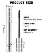 Mascara for Older Women 60 Plus, Black+Brown Mascara Volume and Length for Mature Women with Thinning Lashes, Prime Mascara Waterproof Long Lasting Volumizing,Hypoallergenic Mascara for Sensitive Eyes