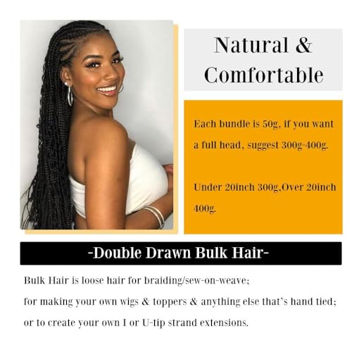 Deep Wave Bulk Hair for Braiding 16A Deep Water Wave Bulk Human Hair for Braiding Brazilian Virgin Curly Human Hair 24 Inch 50g Curly Braiding Hair for Boho Braids Micro Twist