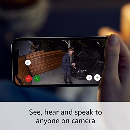 Like-New Ring Spotlight Cam Plus, Plug-In | Home or business security with HD video, Two-Way Talk, Color Night Vision, and Security Siren (2022 release) -Black