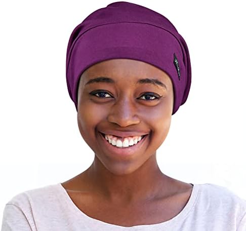 FocusCare Satin Lined Sleep Slouchy Cap Curly Girl Slap Headwear Gifts for Frizzy Hair Women