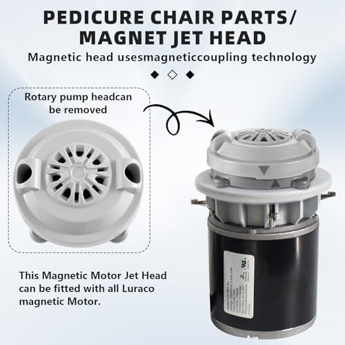 BF-004 Pipeless Magnetic Jet Head Motor,Universal Fit for LURACO Jet Motor Pedicure spa Tubs Chair Part Magnetic Head,Pack of 3