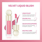 Erinde 2 Colors Liquid Highlighter and Blush Set, Natural Matte Face Blush, Natural Glossy Liquid Illuminator for Face and Body, Lightweight Blendable Silky Smooth Texture, Cruelty-free