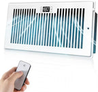 Quiet Register Booster Fan Fits 6" x 12" (Duct Opening Cutout), 10-Speed Smart Heating Cooling AC Vent Booster Fan w/Remote Control & Thermostat Control (White) - Corded