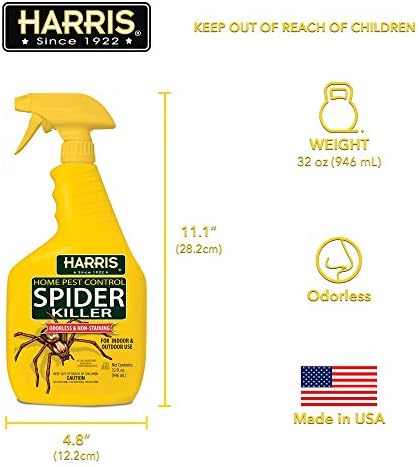 Harris Spider Killer, Liquid Spray with Odorless and Non-Staining Formula (32oz, 2-Pack)