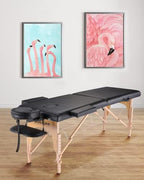 Professional Massage Table Portable Massage Bed for Spa Salon Tattoo Esthetician Lash Reiki, Adjustable Height 84" Long & 500 LBS Load Capacity, Black (2-Section)