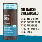 Every Man Jack All Over Deodorant - 24 Hour Whole Body Odor Protection - Aluminum Free - Coconut + Vanilla Scent 2.6 oz (1 Pack)