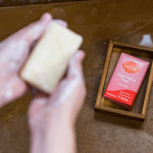 Lume Whole Body Deodorant And Soap - 2.6 Ounce Smooth Solid Stick With 72 Hour Odor Control (Pack of 2) and 5 Ounce Triple Milled Soap (Pack of 2) - Aluminum and Baking Soda Free (Peony Rose)