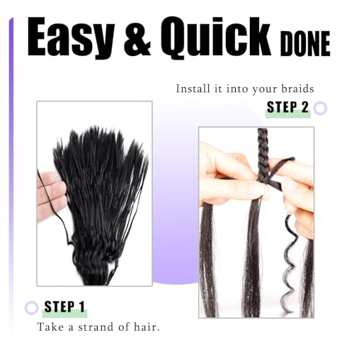 Pre-Divided Human Braiding Hair for Boho Braids Water Deep Wave Human Hair Bulk for Braiding Curly Human Hair for Boho Locs Boho Crochet Braids Human Hair Extensions (1B, 22"-160Strands)