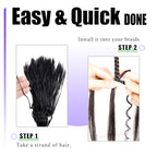 Pre-Divided Human Braiding Hair for Boho Braids Water Deep Wave Human Hair Bulk for Braiding Curly Human Hair for Boho Locs Boho Crochet Braids Human Hair Extensions (1B, 22"-160Strands)