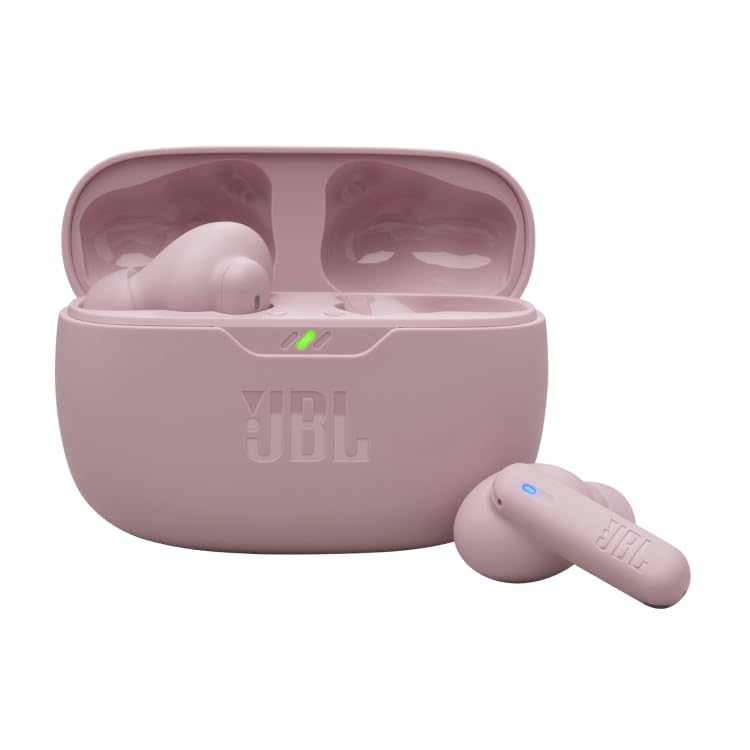 JBL Vibe Beam 2 - True Wireless Noise Cancelling Earbuds with JBL Pure Bass Sound & Smart Ambient Technology, 4mics for Crisp, Clear Calls, up to 40Hrs of Playback, IP54 Dust & Water Resistant (Pink)