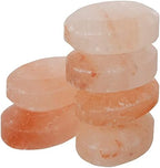 Flat Oval Massage Stone, Pink Crystal Hand-Carved Stone for Massage Therapy, Deodorant and Salt and Sugar Scrubs, 2.5” W x 3.5” L x 1” D (Pack of 6)
