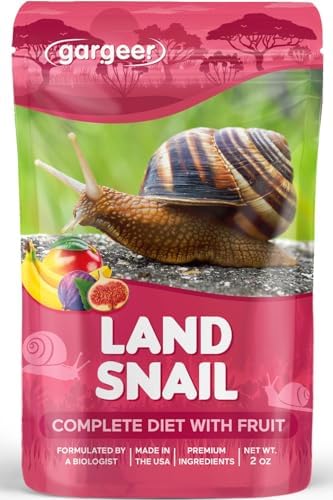 2oz Land Snail Complete Diet with Fruit. Nutritious, Balanced, Non-GMO, No Ethoxyquin or Copper Sulfate Food Option. Enriched with Dried Banana, Mango, and bee Pollen. Proudly Made in The USA