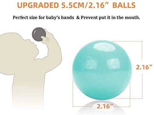 Wonder Space Soft Pit Balls, Chemical-Free Crush Proof Plastic Ocean Ball, BPA Free with No Smell, Safe for Toddler Ball Pit/Kiddie Pool/Indoor Baby Playpen, Pack of 100 (Mix - Pastel)