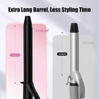 Long Barrel Curling Iron 1 Inch, Extra Long Curling Iron for Thin Hair, Ceramic Curling Iron Infused Argan Oil & Keratin, Long Lasting Styling, 11 Adjustable Temp, Include Clips & Silicone Pad