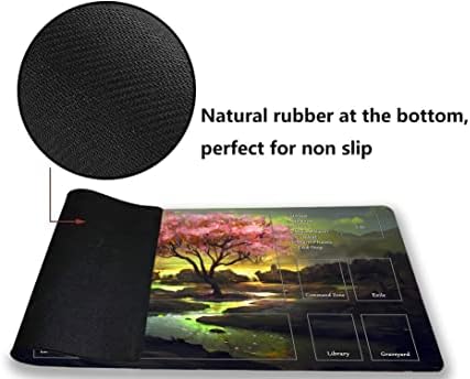 MTG Playmat, Game Play Mat for MTG TCG 24 x 14 inches Trading Card Inked Game Playmats with Storage Bag Smooth Rubber Surface Battle Game