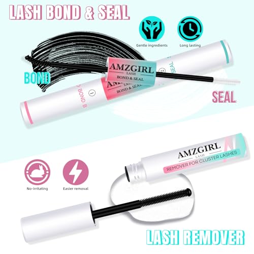 Lash Clusters Kit 240Pcs,Diy Eyelash Extension Kit 40D D Curl,Individual Lashes Cluster with Lash Bond & Seal Lash Tweezer and Lash Glue Remover,Eyelashes Extensions Kit For Beginners (D-MIX 9-16mm)