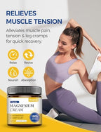 Magnesium Cream for Sleep - Topical Magnesium Lotion for Leg Cramps & Pain, Muscle Relaxation, Calm - Natural Body Butter for Deep Hydration - Safe for Kids (Vanilla)