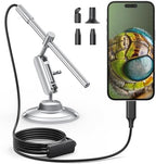 Teslong USB-C Digital Microscope, 10X to 200X Magnification Portable Camera with 8 LED Lights, Handheld Rotating Metal Stand for Coin, Electronic, Compatible with iPhone 15+ and Android Devices
