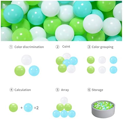GOGOSO Ball Pit Balls for Toddlers, Green Balls for Ball Pool Birhtday Party Girls Kids with Storage Bag, 2.17inches