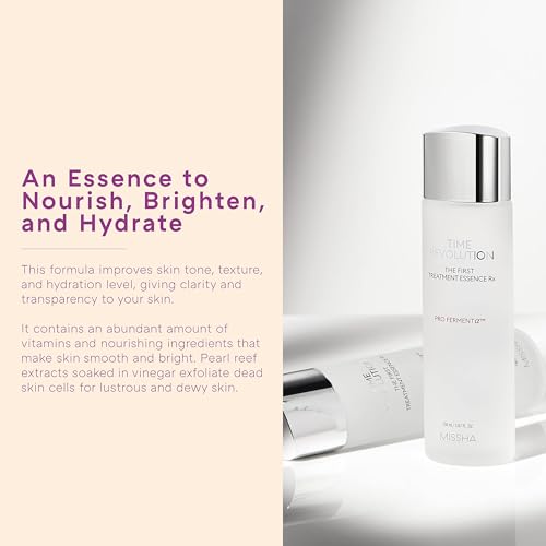 MISSHA Time Revolution The First Treatment Essence RX 150ml - Essence/Toner that Moisturizes and Smoothes the Skin Creating A Clean Base - Amazon Code verified for Authenticity