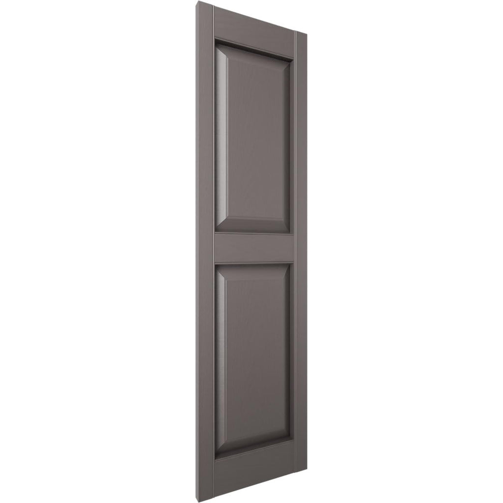 Ekena Millwork Lifetime Vinyl LP2S14X05100MS Standard Two Equal Panel Vinyls, Raised Panel Vinyl Shutters, w/Installation Shutter-Lok's & Matching Screws (Per Pair), 14 3/4"W x 51"H, Musket Brown
