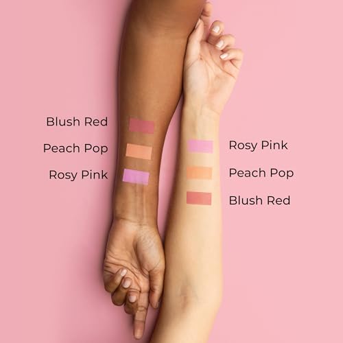 MCoBeauty Glow Up pH Powder Blush - Peach Pop, Customizable Matte Blush, Vegan, Cruelty Free Cosmetics